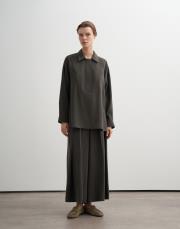 fermuarlı modal gömlek haki