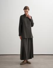 fermuarlı modal gömlek haki 2