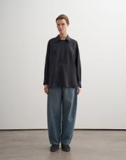 fermuarlı modal gömlek lacivert