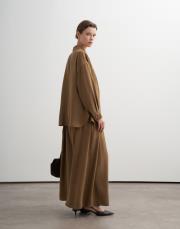 fermuarlı modal gömlek camel 3