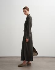 pileli geniş kesim modal pantolon haki 2