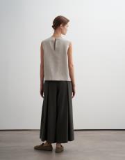 pileli geniş kesim modal pantolon haki 5