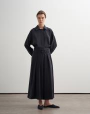 pileli geniş kesim modal pantolon lacivert 6