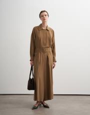 pileli geniş kesim modal pantolon camel