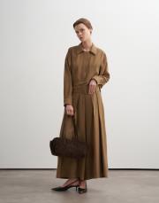 pileli geniş kesim modal pantolon camel 2