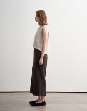 %100 keten culotte pantolon kahverengi 2