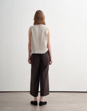 %100 keten culotte pantolon kahverengi 3