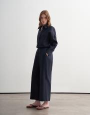 %100 keten culotte pantolon lacivert 3