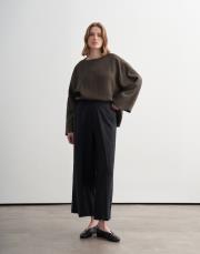 %100 keten culotte pantolon siyah 2