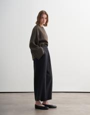 %100 keten culotte pantolon siyah 3