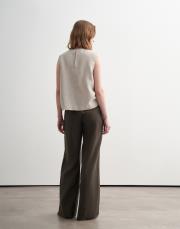 %100 keten pantolon haki 3