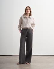 %100 keten pantolon antrasit