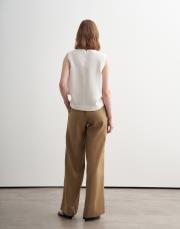 %100 keten pantolon açık camel 3