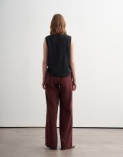 %100 keten pantolon bordo 3