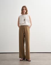 %100 keten pantolon camel