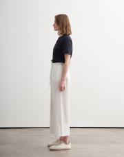 paçası geniş katlamalı koton pantolon ekru 3