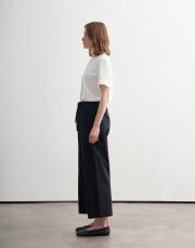 paçası geniş katlamalı koton pantolon koyu lacivert 3