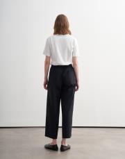 paçası geniş katlamalı koton pantolon koyu lacivert 4