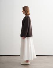 geniş kollu vegan keten ceket kahverengi 2