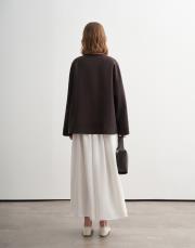 geniş kollu vegan keten ceket kahverengi 3