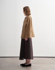 geniş kollu vegan keten ceket camel 2