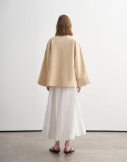 keten karışımlı geniş kollu ceket açık bej 6