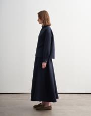 %100 keten kısa gömlek lacivert 3