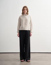 %100 keten kısa gömlek natürel