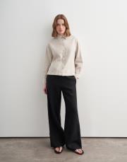 %100 keten kısa gömlek natürel 2