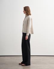 %100 keten kısa gömlek natürel 3