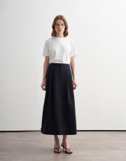 pileli ayarlanabilir çıtçıt detaylı etek lacivert