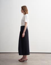 pileli ayarlanabilir çıtçıt detaylı etek lacivert 2