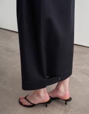 pileli ayarlanabilir çıtçıt detaylı etek lacivert 6