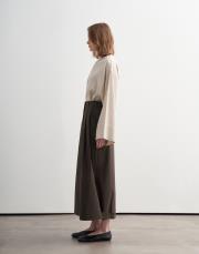 pileli ayarlanabilir çıtçıt detaylı etek haki 2