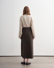 pileli ayarlanabilir çıtçıt detaylı etek haki 3