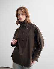 yüksek yaka çıtçıtlı gömlek ceket haki 4