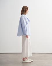 yüksek yaka çıtçıtlı gömlek ceket mavi 2