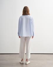 yüksek yaka çıtçıtlı gömlek ceket mavi 3