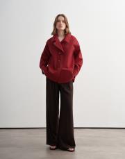 yüksek yaka çıtçıtlı gömlek ceket kırmızı 3