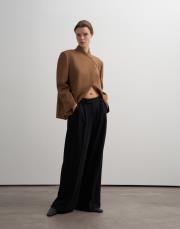 pileli dökümlü pantolon siyah 2