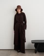 kemerli rayon kimono kahverengi