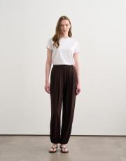 rayon dökümlü jogger pantolon kahverengi