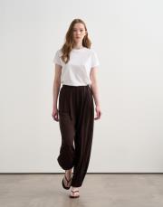 rayon dökümlü jogger pantolon kahverengi 4