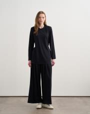 bağcık detaylı rayon bluz lacivert