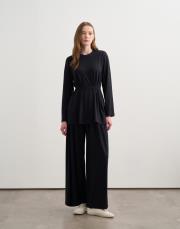 bağcık detaylı rayon bluz lacivert 2
