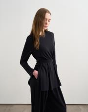 bağcık detaylı rayon bluz lacivert 5
