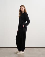 bağcık detaylı rayon bluz siyah 2