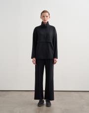 fermuarlı modal sweatshirt siyah