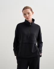 fermuarlı modal sweatshirt siyah 4