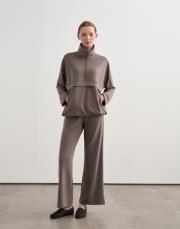fermuarlı modal sweatshirt vizon 2